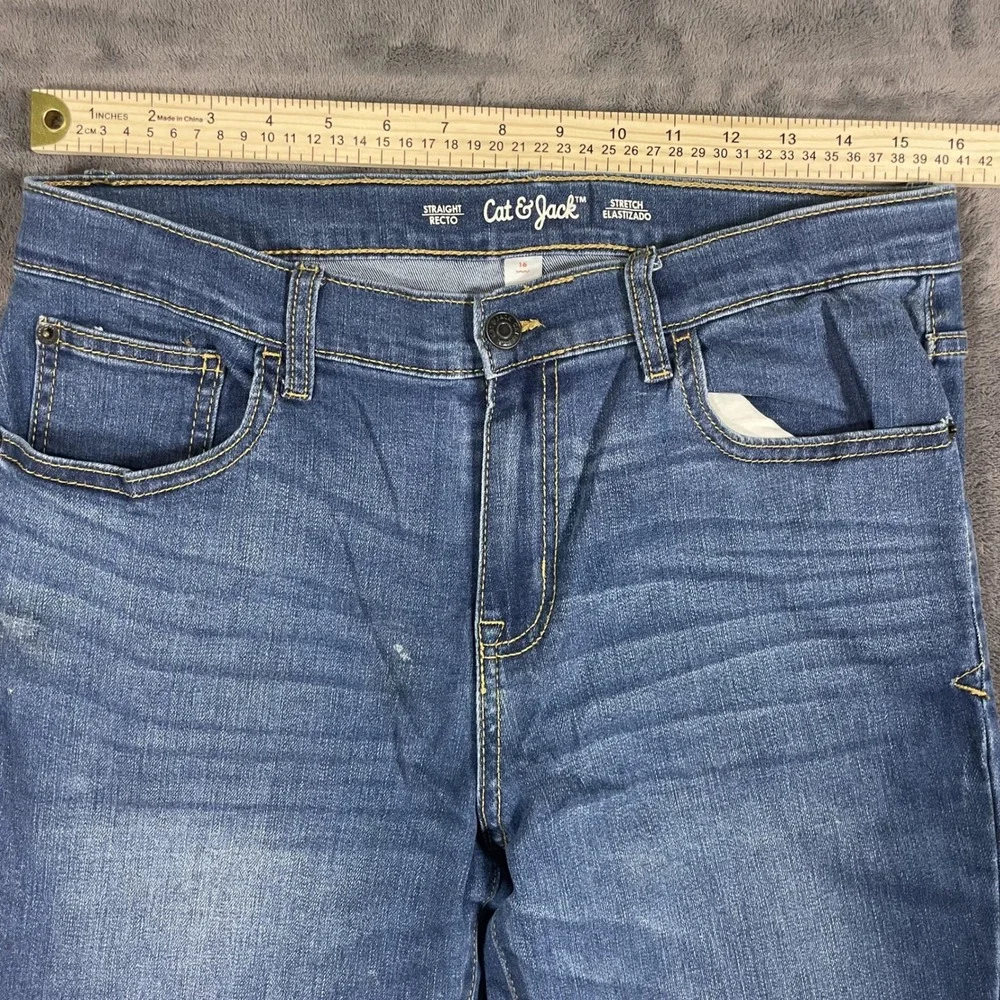 Cat‎ & Jack Straight Recto Jeans 16 Blue Denim Stretch